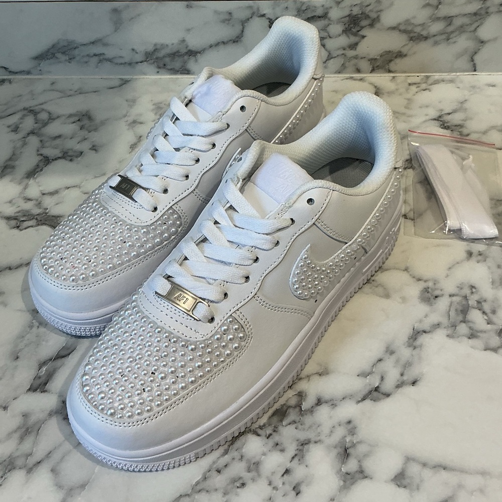 Nike White Sneakers with Pearl Accents Excellent condition